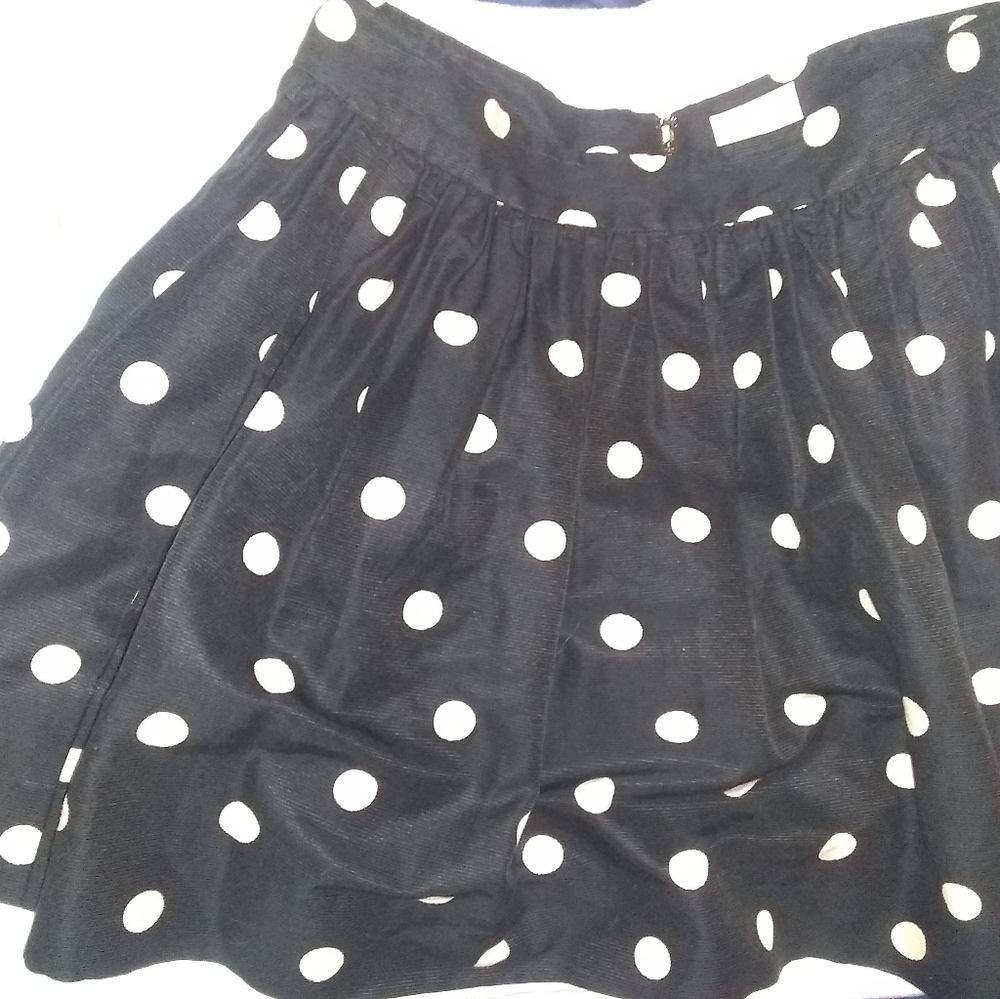 Kate Spade Black Polka Dot Coreen Mini Skirt Size
